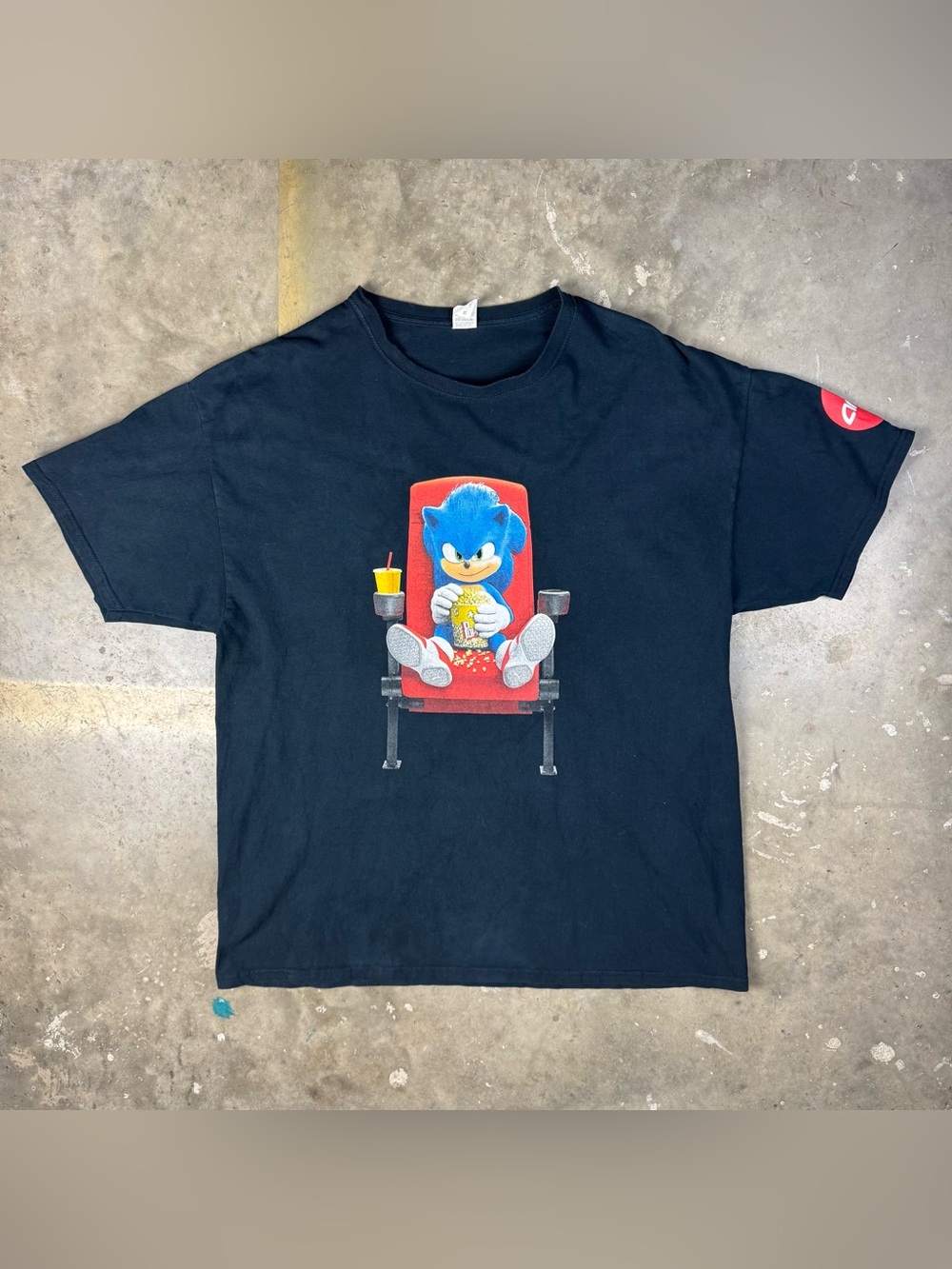 Sonic The Hedgehog Movie Promo T-Shirt Size XL 2020 AMC Video Game Graphic Tee
